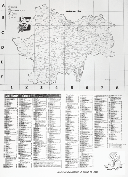 Carte de Saône-et-Loire